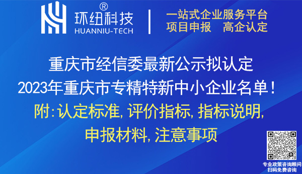 重慶市專(zhuān)精特新中小企業(yè)申報(bào)